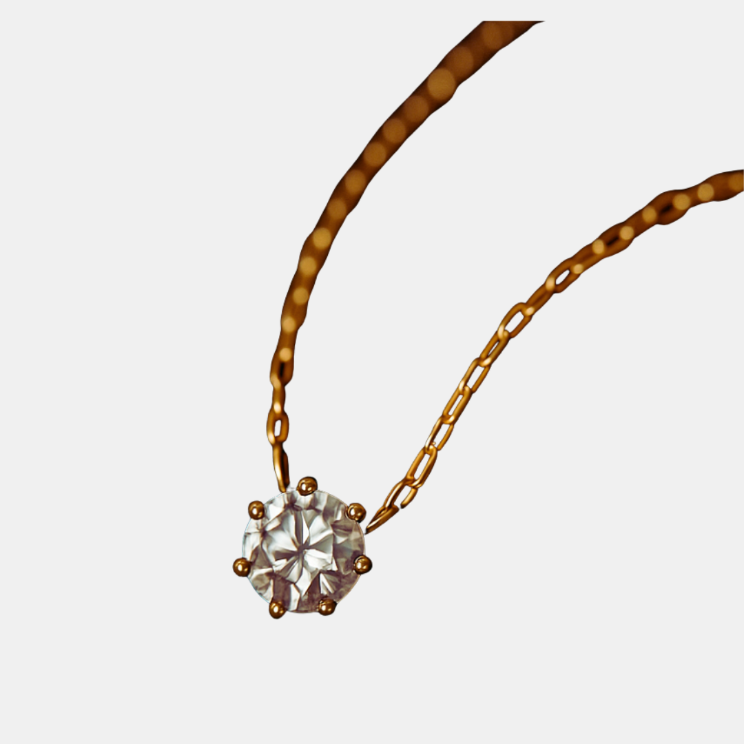 Skinnende Zirkon Halskæde – Glitr med Selvtillid og Stil Jewelry Necklace Round Tech Butik