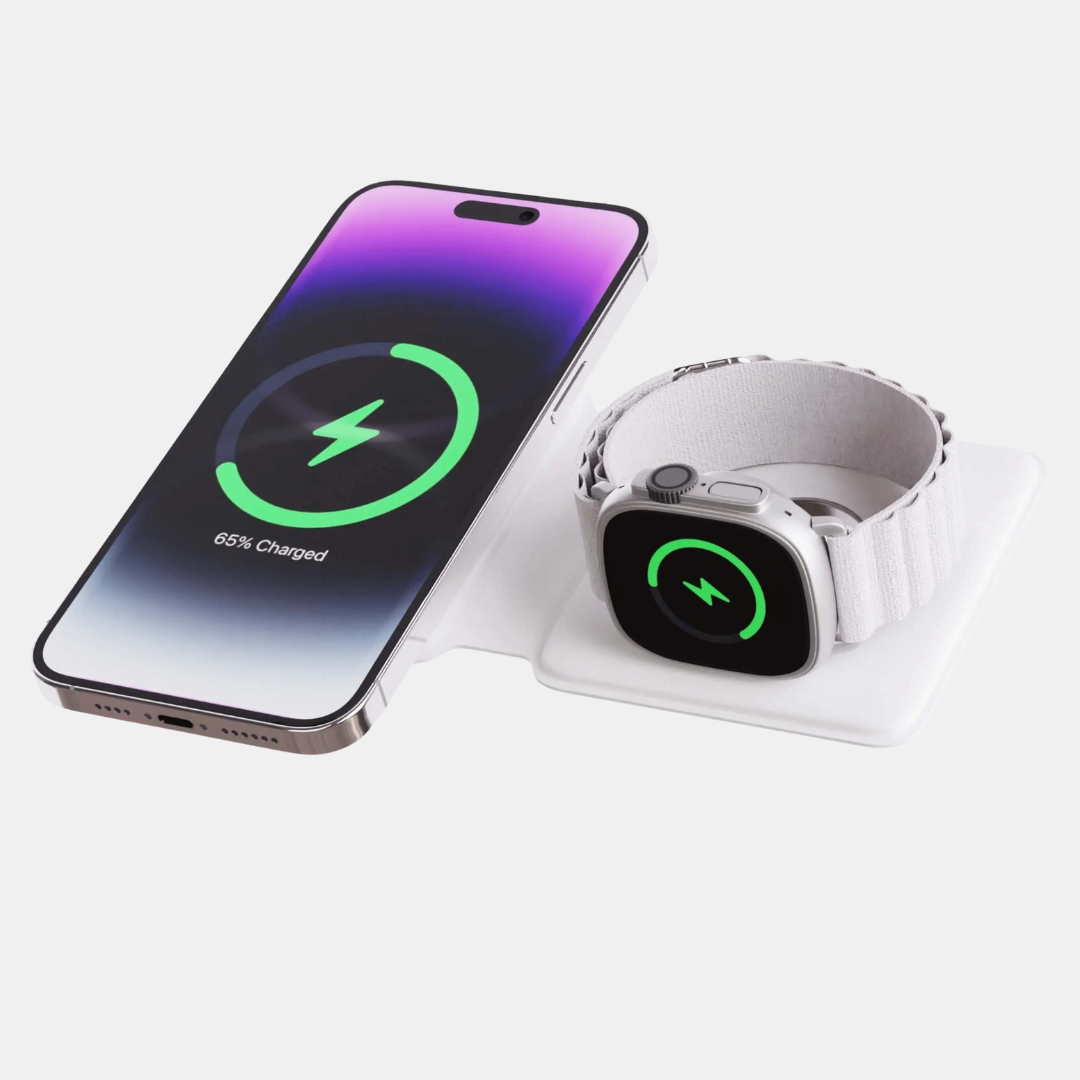 2-i-1 Trådløs Rejseoplader til Apple – Strøm hvor som helst, ubesværet Opladere Tech Butik