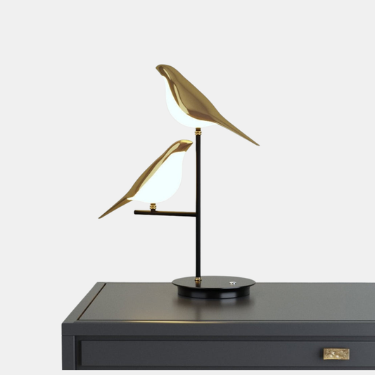 Moderne LED-bordlampe – Postmoderne elegance med gyldent skær Belysning Tech Butik