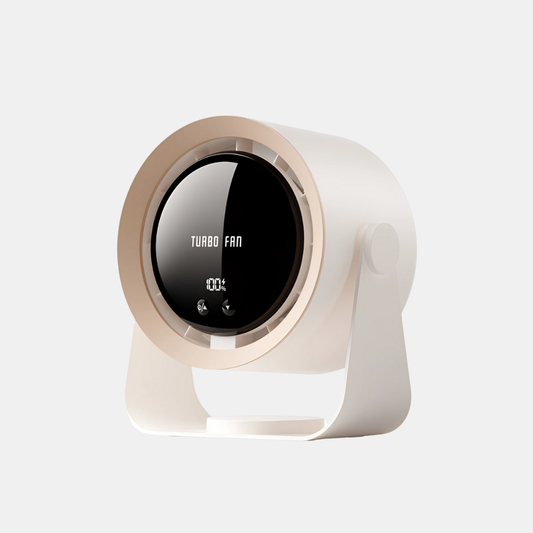 Bladløst Turboventilator med LED-Display – Stille og Effektiv Køling til Hjemmet Vifter Tech Butik Kaki Batteriversion