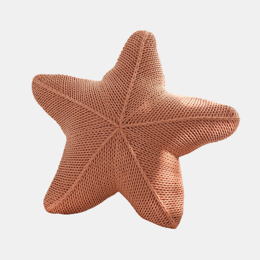 Caspian Starfish Strikket Pude – Kystcharme Dekorative puder Tech Butik Orange
