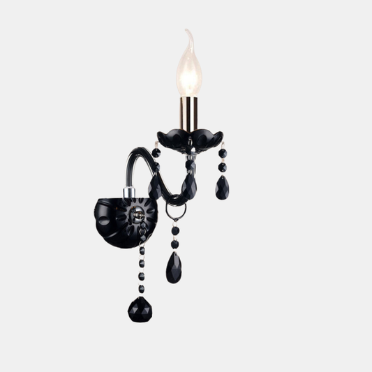 Elegant Krystal Væglampe – Elegant Lysestil Væglampe til Tidløse Interiører Væglamper Tech Butik 1 Sort Uden skygge