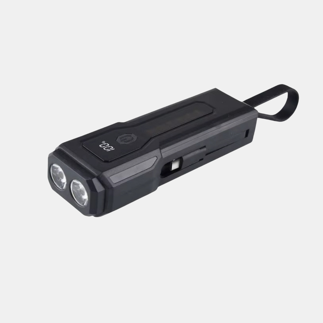 Multifunktionel lampe med powerbank – Lys & opladning overalt Belysning Tech Butik Sort