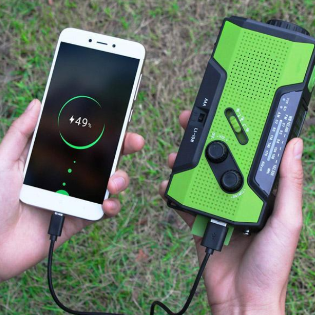 Kompakt Soldrevet Nødradio – 2000mAh Genopladeligt Batteri Nødradioer Tech Butik