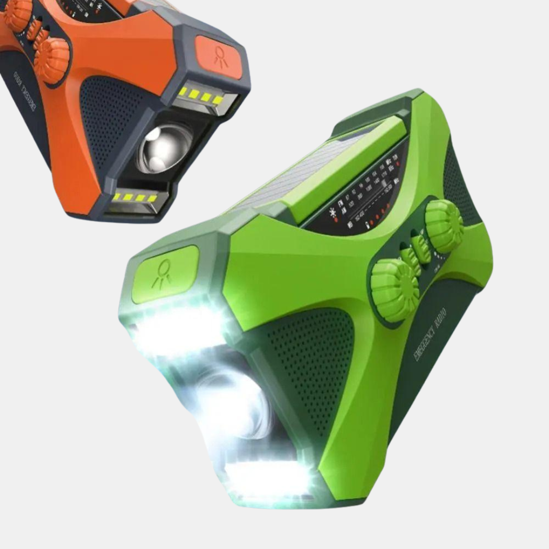 Multi-Power Nød- og Emergency Radio – 10.000mAh med Sol- og Håndsving Opladning Nødradioer Tech Butik