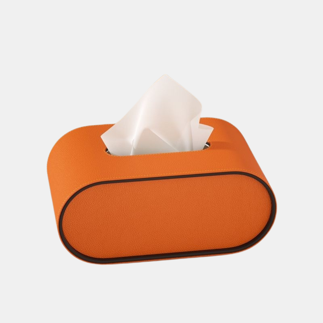 Premium Læder Viskeskæreflade – Elegant & Holdbare Opbevaringskasser Dekorativ opbevaring Tech Butik Orange