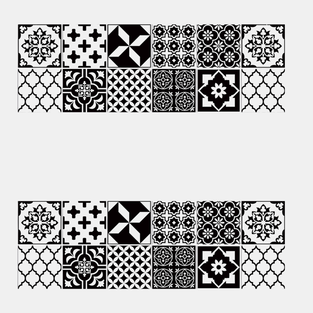 24-Delers Europæisk Mandala Flisesæt – Dekorativt & Stilfuldt Vægfliser Tech Butik HZ059 10cm x 10CM x 24PCS