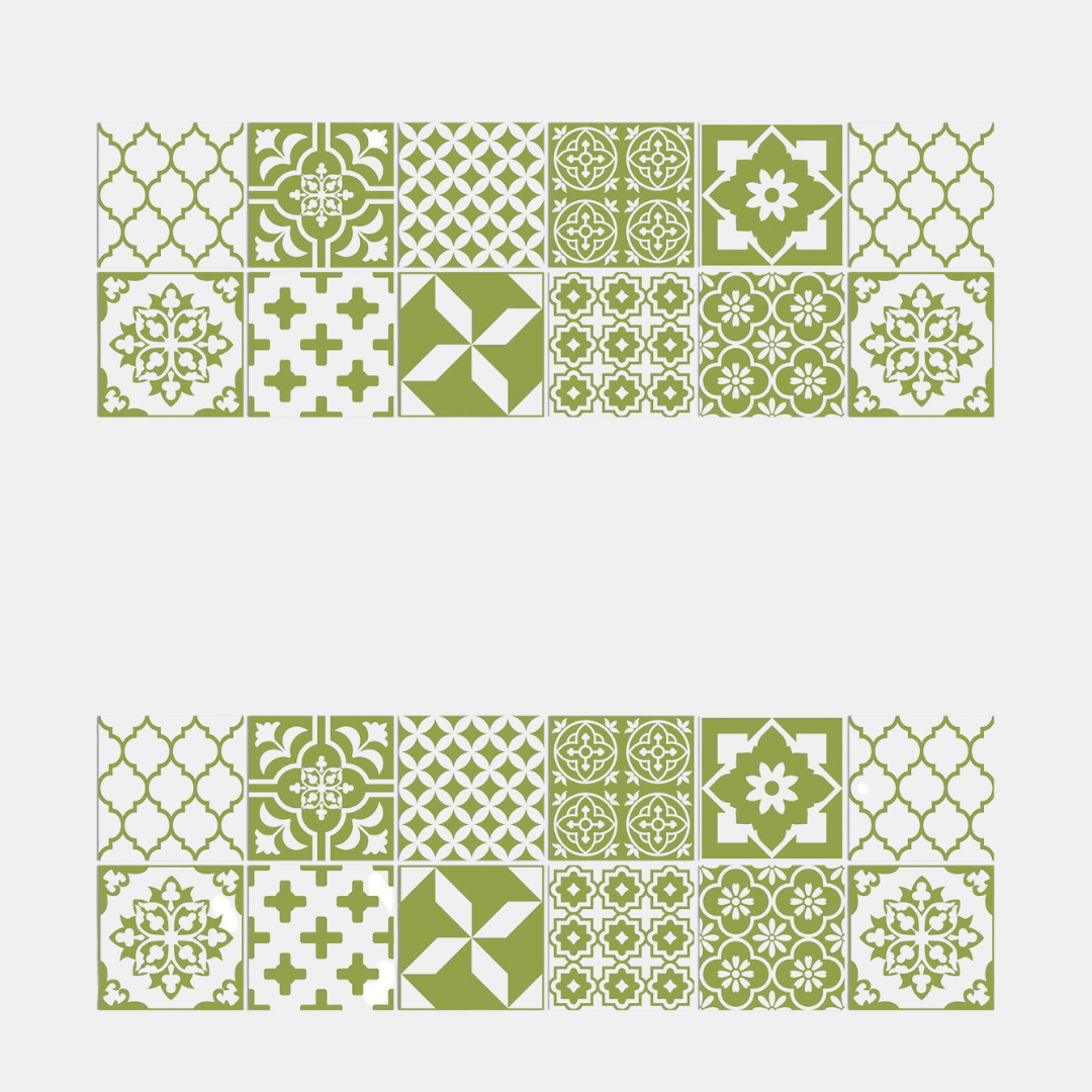 24-Delers Europæisk Mandala Flisesæt – Dekorativt & Stilfuldt Vægfliser Tech Butik HZ062 10cm x 10CM x 24PCS