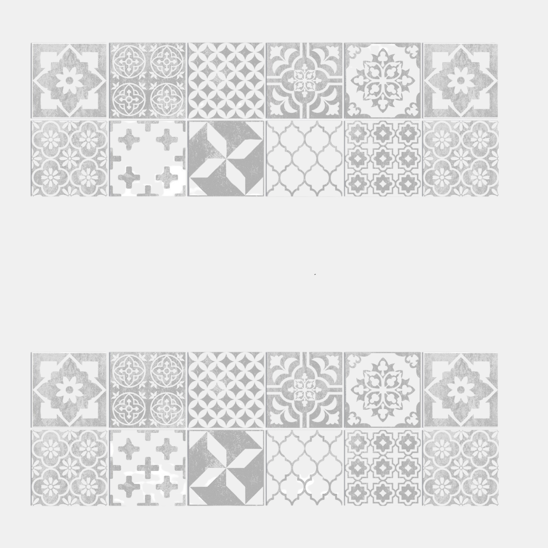 24-Delers Europæisk Mandala Flisesæt – Dekorativt & Stilfuldt Vægfliser Tech Butik HZ063 10cm x 10CM x 24PCS