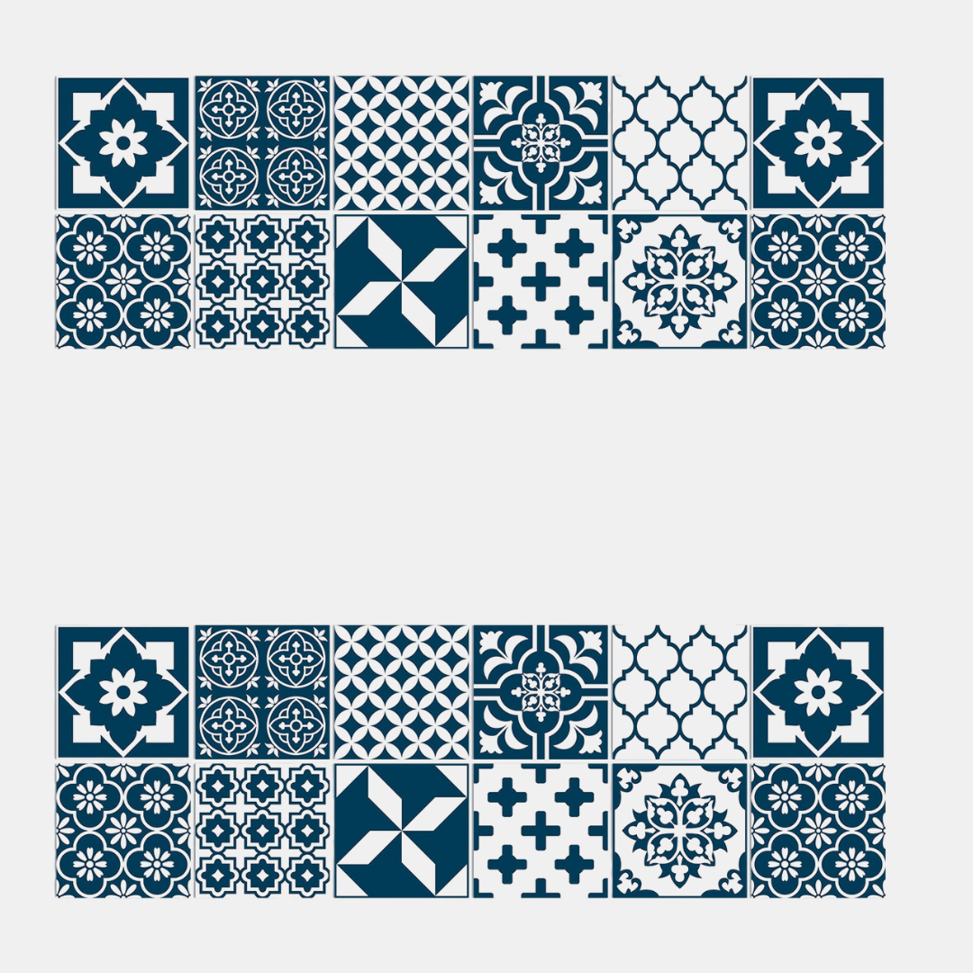 24-Delers Europæisk Mandala Flisesæt – Dekorativt & Stilfuldt Vægfliser Tech Butik HZ060 10cm x 10CM x 24PCS