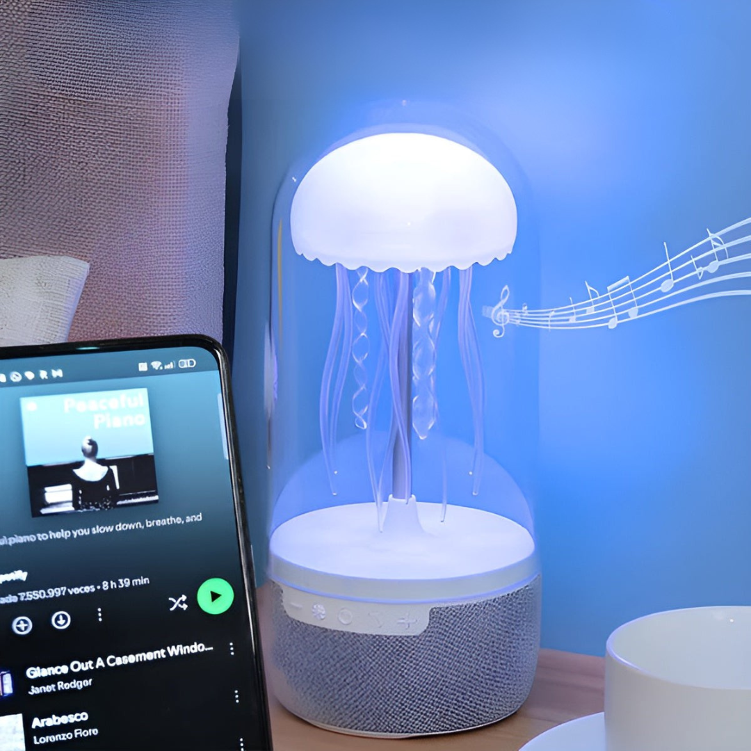 Bærbar Maneter lampe Højttaler – Hypnotiserende Lys Møder Immersiv Lyd Portable Jellyfish Lamp Speaker Tech Butik