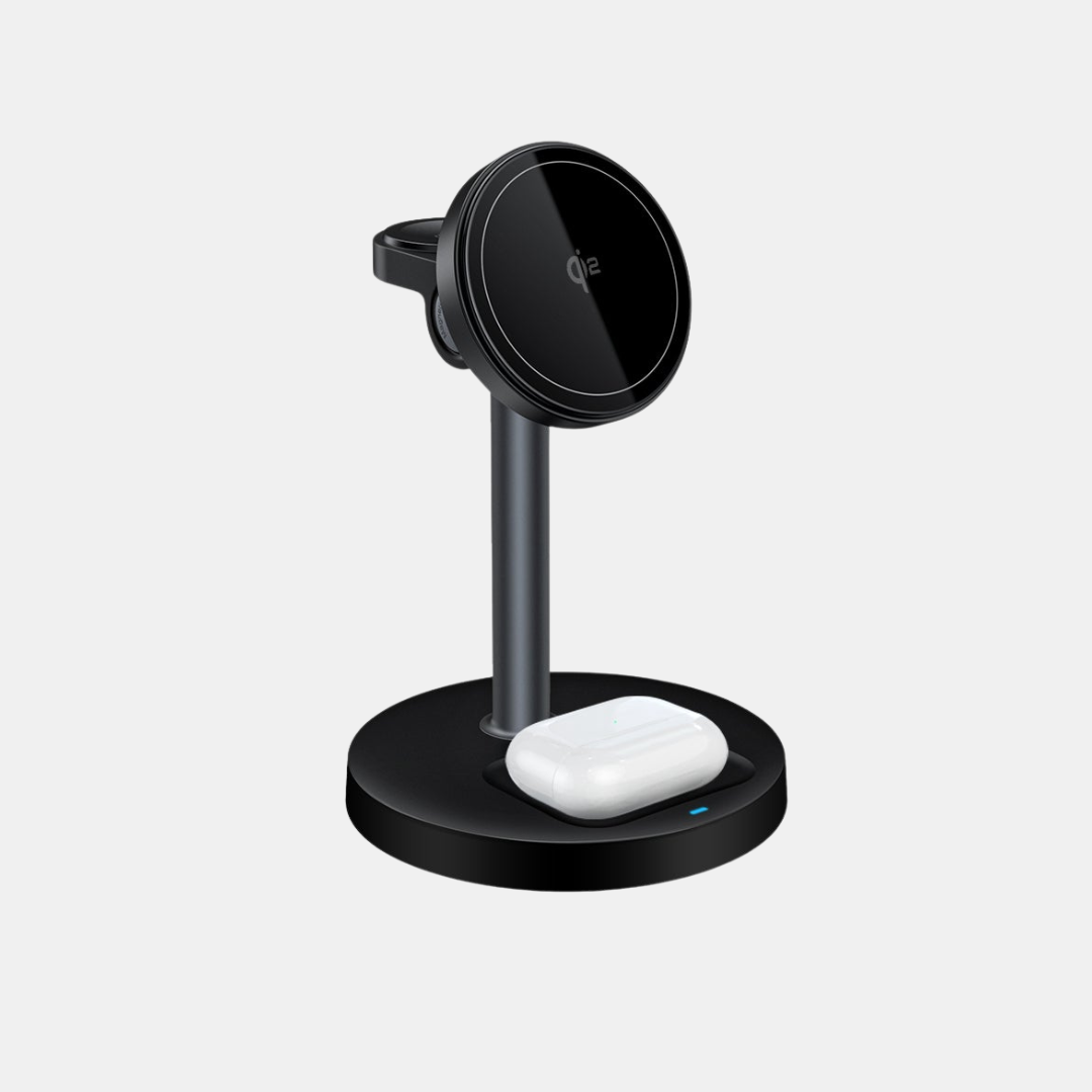 3-i-1 Desktop Magnetisk Trådløs Opladerstand Opladere Tech Butik