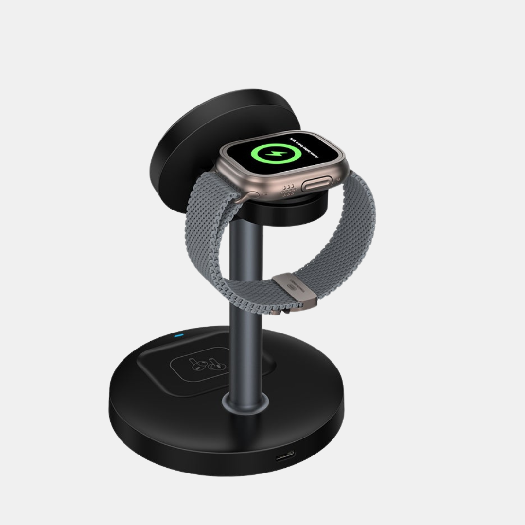3-i-1 Desktop Magnetisk Trådløs Opladerstand Opladere Tech Butik