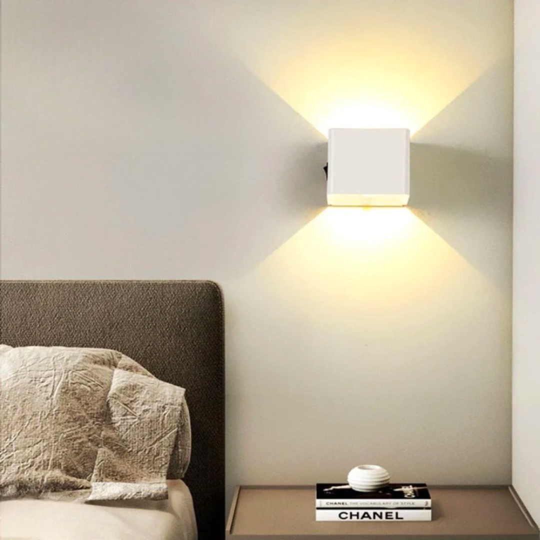 Cube LED Væglampe – Trådløs, Justerbar og Luksuriøs Belysning Belysning Tech Butik Hvid