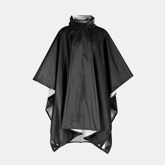 3-i-1 Vandtæt Poncho – Klar til Regn, Vind & Kulde Regnponchoer Tech Butik Sort