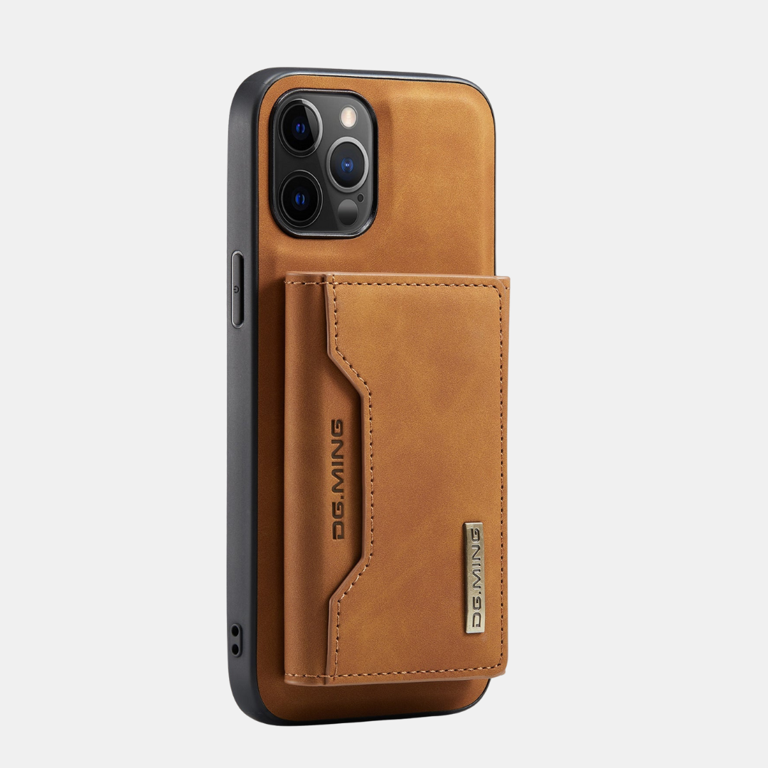 Premium Læder iPhone Cover – 2-i-1 Magnetisk Pung, Kortholder & Stativfunktion Mobiltelefoncovers Tech Butik iPhone 17 Pro Max Stilfuld Brun