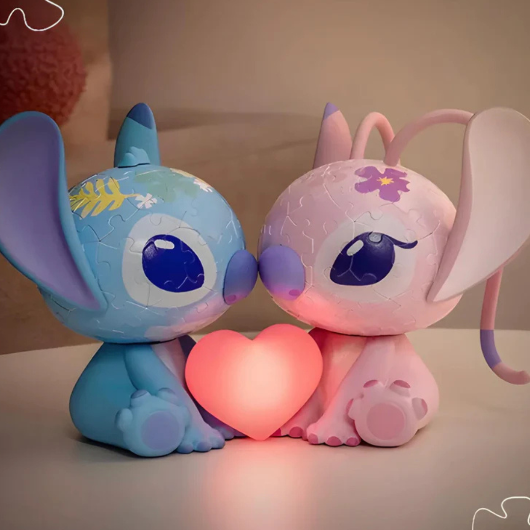 Stitch Puslespil 3D Legetøjslampe – Kreativ & Sjov Natlampe Belysning Tech Butik