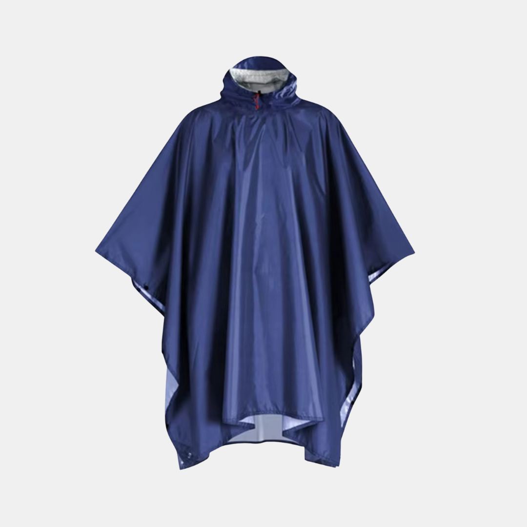 3-i-1 Vandtæt Poncho – Klar til Regn, Vind & Kulde Regnponchoer Tech Butik Marineblå