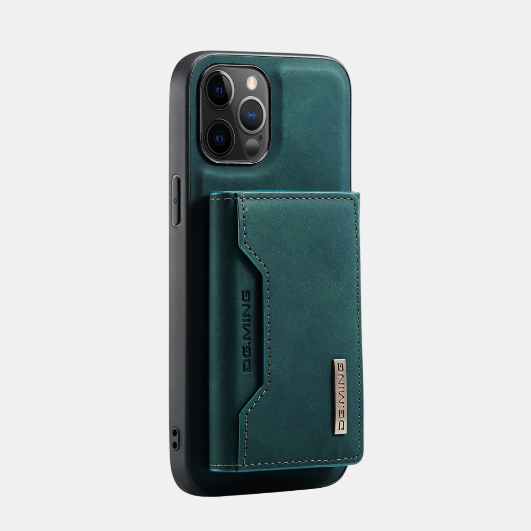 Premium Læder iPhone Cover – 2-i-1 Magnetisk Pung, Kortholder & Stativfunktion Mobiltelefoncovers Tech Butik iPhone 17 Pro Max Naturlig Grøn