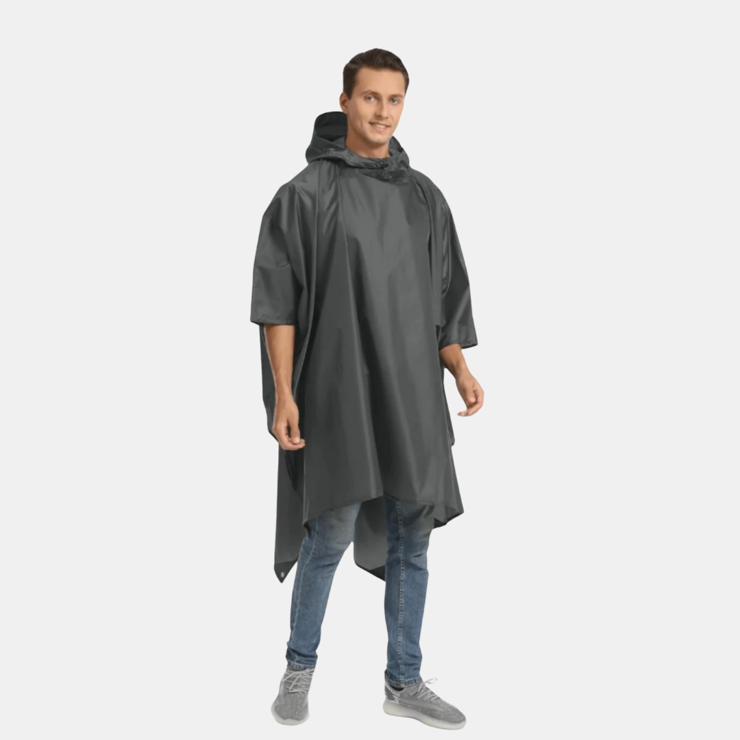 3-i-1 Vandtæt Poncho – Klar til Regn, Vind & Kulde Regnponchoer Tech Butik