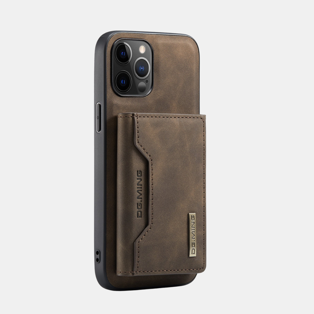 Premium Læder iPhone Cover – 2-i-1 Magnetisk Pung, Kortholder & Stativfunktion Mobiltelefoncovers Tech Butik iPhone 17 Pro Max Passioneret Kaffe