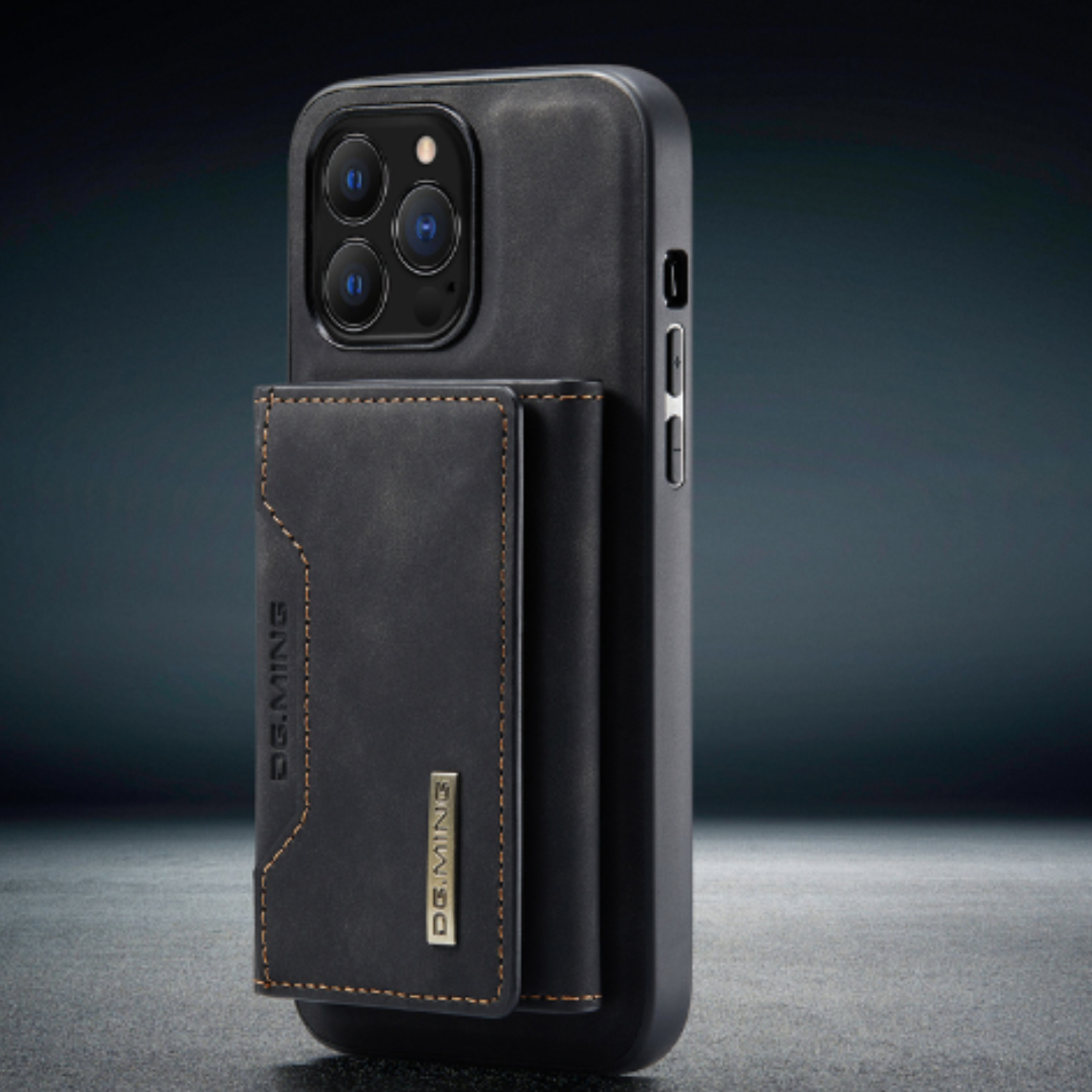 Premium Læder iPhone Cover – 2-i-1 Magnetisk Pung, Kortholder & Stativfunktion Mobiltelefoncovers Tech Butik