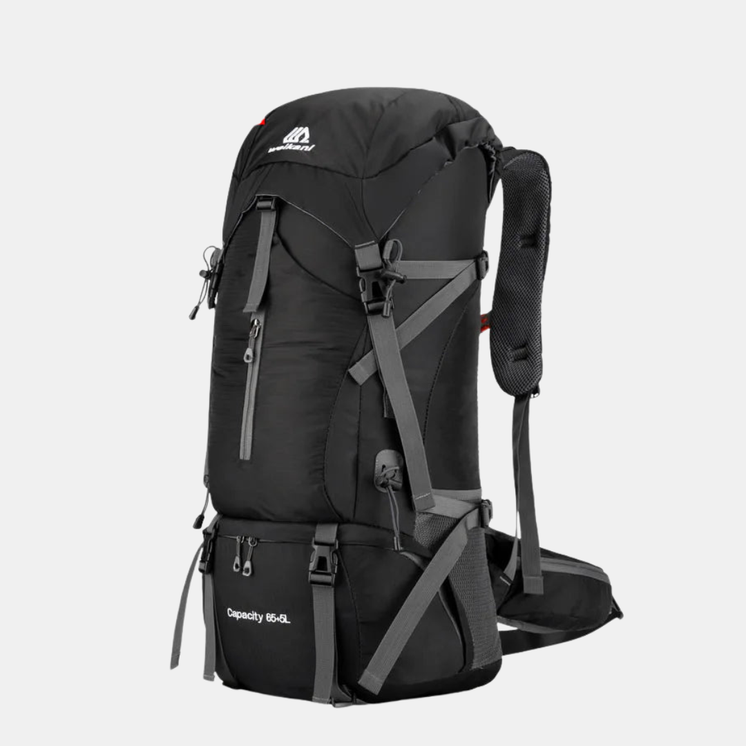 Alsidig Trekking- og Rejserygsæk – 70L Robust Eventyrpakke Rygsække Tech Butik 70L Sort