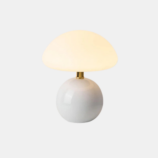 Creme Svampelampe – Elegant Justerbar LED Bordlampe Belysning Tech Butik Hvid