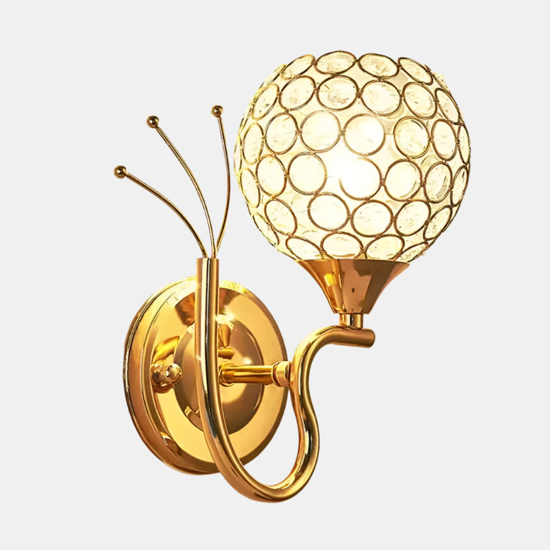 Crystal LED-væglampe med globedesign Væglamper Tech Butik Venstre