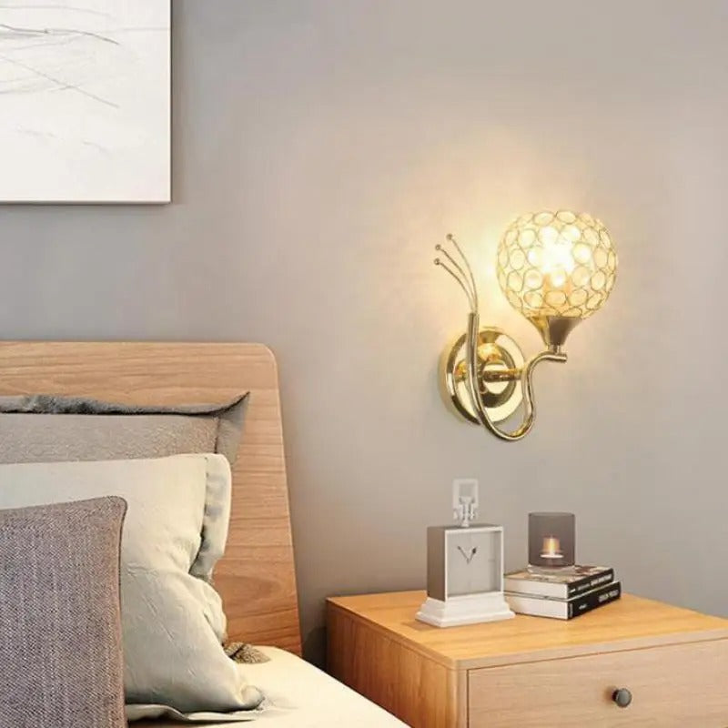 Crystal LED-væglampe med globedesign Væglamper Tech Butik