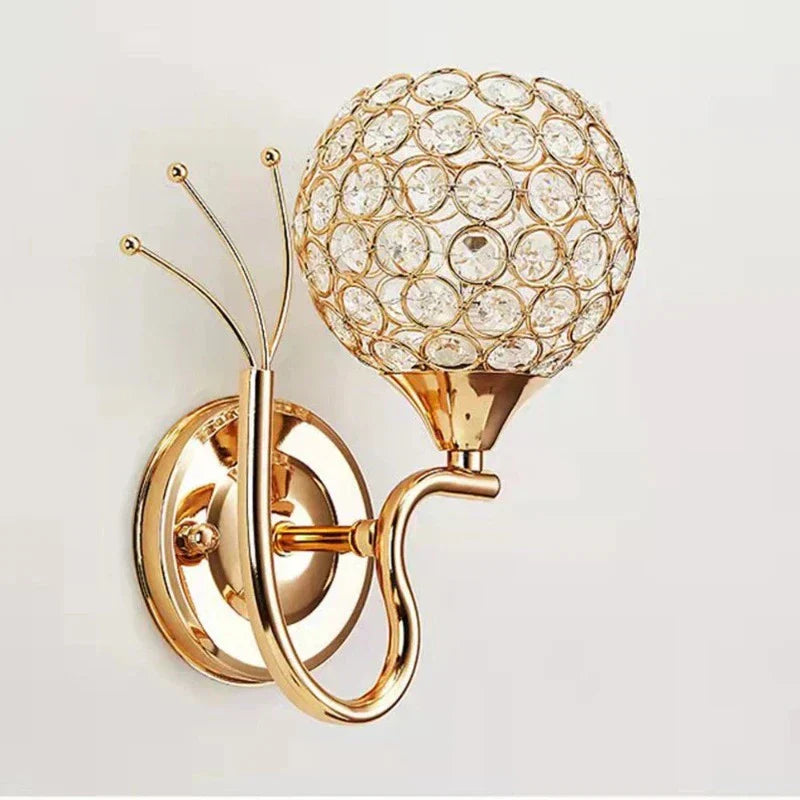 Crystal LED-væglampe med globedesign Væglamper Tech Butik
