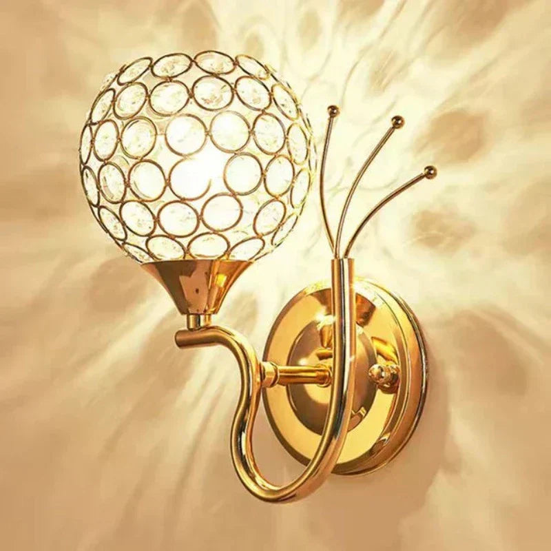 Crystal LED-væglampe med globedesign Væglamper Tech Butik Højre