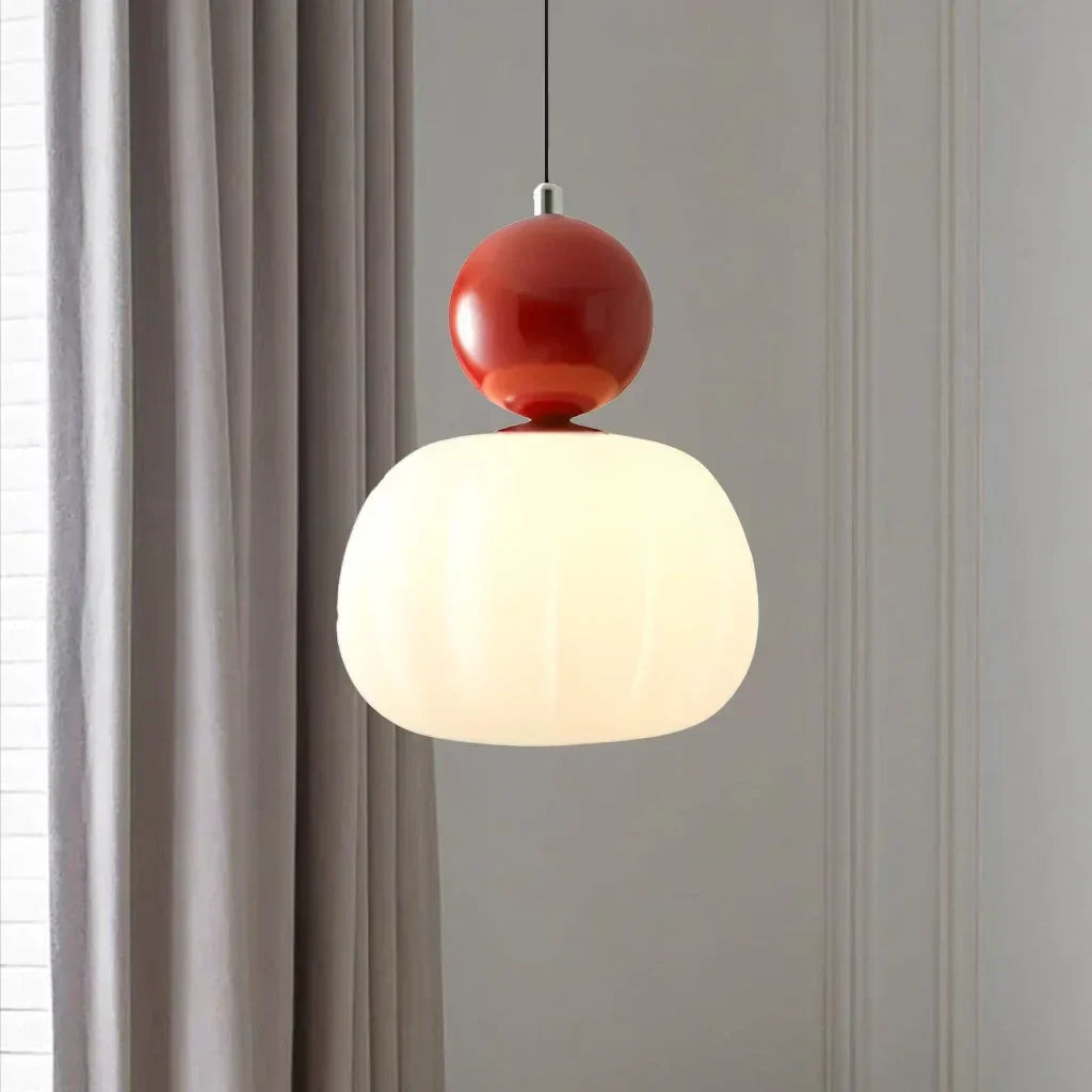 Elegant Art Deco Hanglamp Med Raffineret Design I Crème, Krom, Grøn, Rød Pendellampe Tech Butik Rød Enkel