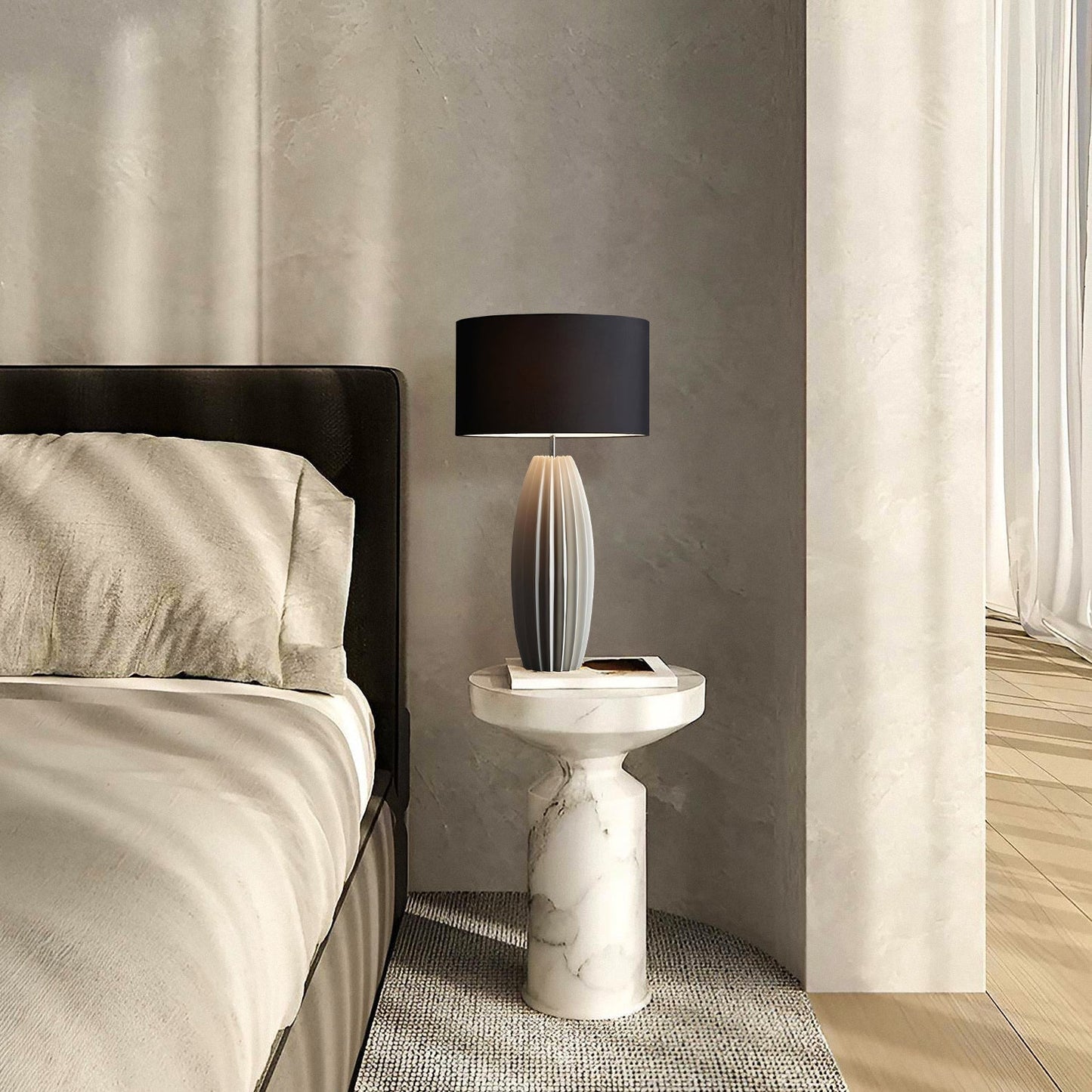 Elegant Bordlampe i Keramik med Stofskærm Bordlampe Tech Butik