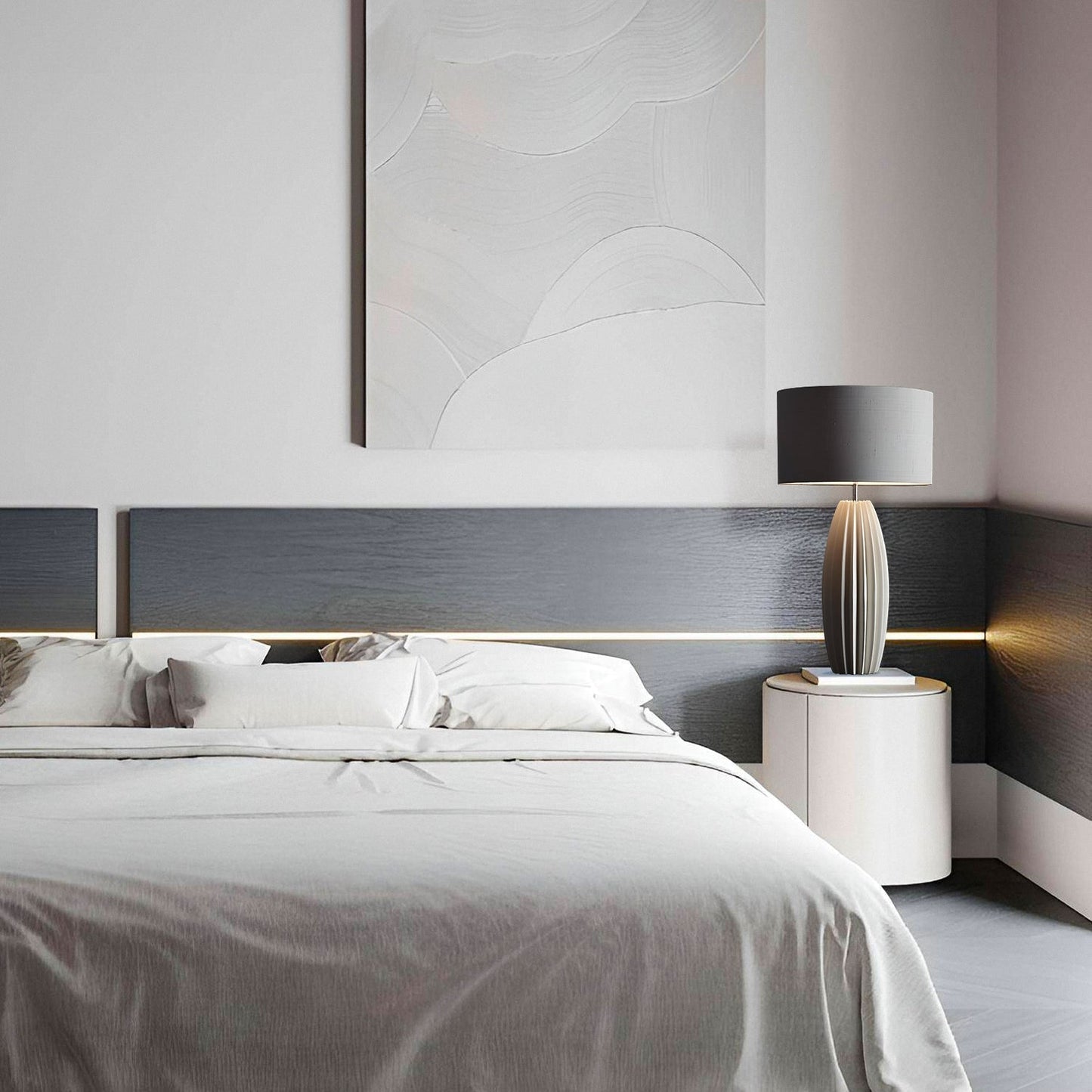 Elegant Bordlampe i Keramik med Stofskærm Bordlampe Tech Butik