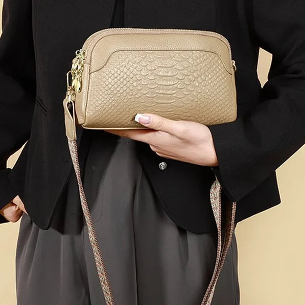 Crossbody Skuldertaske – Elegant Alligatormønster for Tidløs Stil Håndtasker Tech Butik