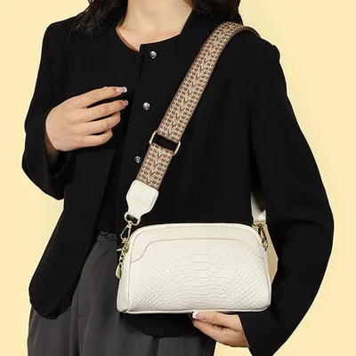 Crossbody Skuldertaske – Elegant Alligatormønster for Tidløs Stil Håndtasker Tech Butik
