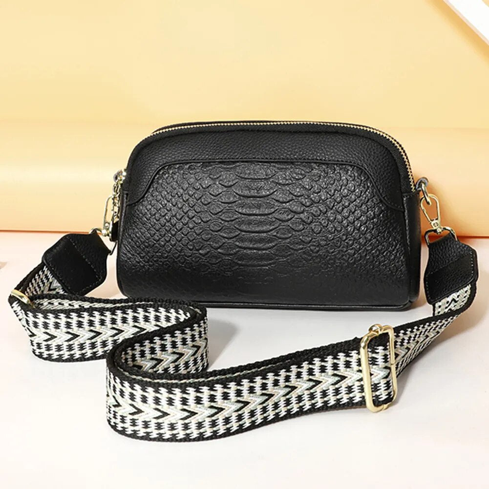 Crossbody Skuldertaske – Elegant Alligatormønster for Tidløs Stil Håndtasker Tech Butik