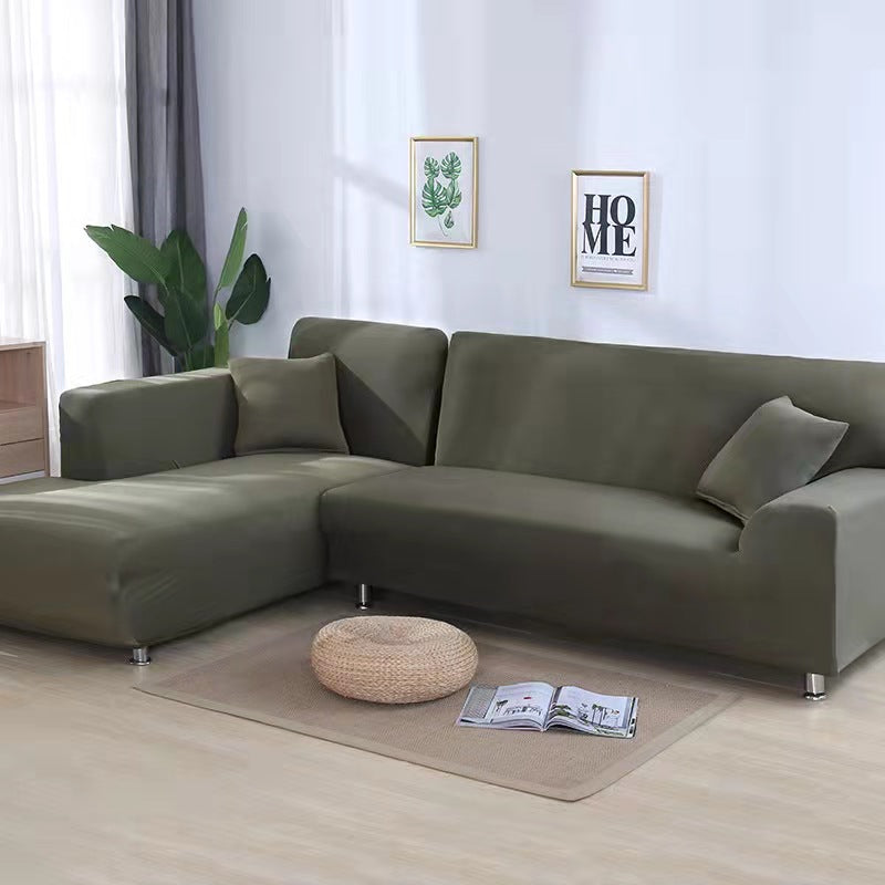 Elegant Fløjl Sofa Dække – Beskytter Mod Pletter til Stue og Dagligstue Sofaovertræk Tech Butik 1-Sæde (90-140 cm) Hærgrøn