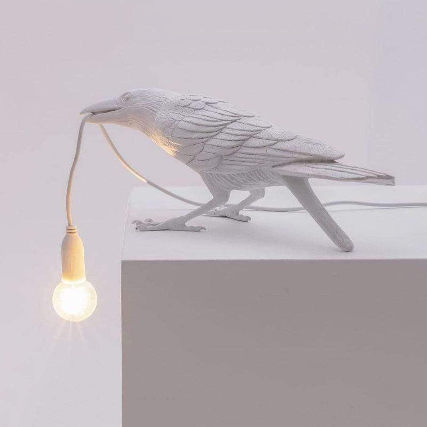 Kunstnerisk Fuglelampe – Fortryllende Dekorativt Lys med Moderne Elegance Lamper Tech Butik Hvid Siddende US