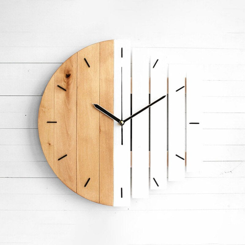 Elegant Houten Vægklokke Med Minimalistisk Design Til Hjem Og Kontor Ure Tech Butik Hvid
