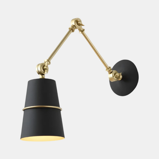 Elegant Justerbar LED-væglampe med Lang Arm til Moderne Rum Væglamper Tech Butik Sort og guld