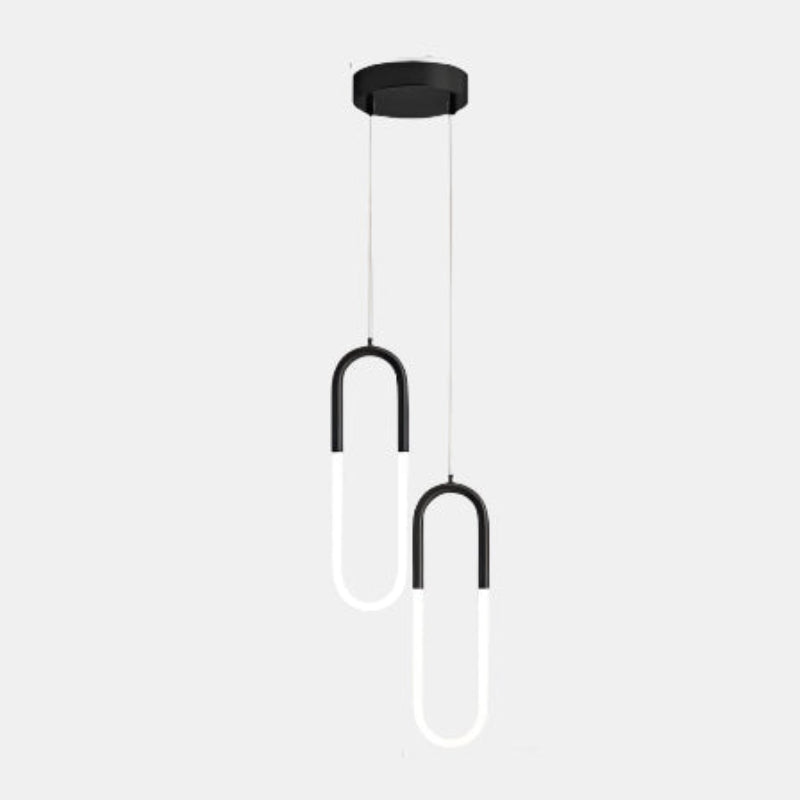 Elegant Justerbar LED Pendel til Moderne Indendørs Belysning Hængelamper Tech Butik Sort-2 hoveder Kold hvid