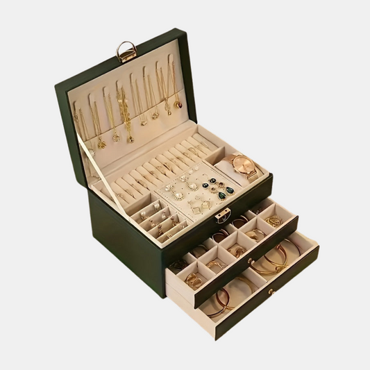 Elegant Smykkeopbevaringsboks – Premium Opbevaring til Din Kollektion Smykkeopbevaring & Organisatorer Tech Butik Sort