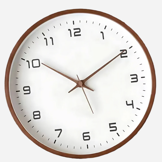 Elegant og stort vægur til moderne interiør Ure Tech Butik Valnød 25 cm