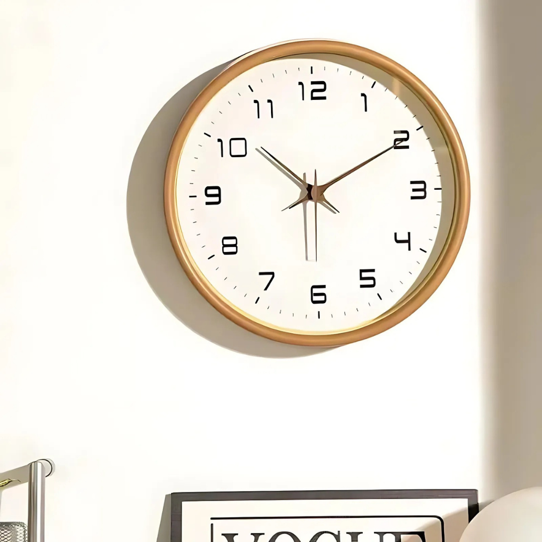 Elegant og stort vægur til moderne interiør Ure Tech Butik Mørkebrun 25 cm