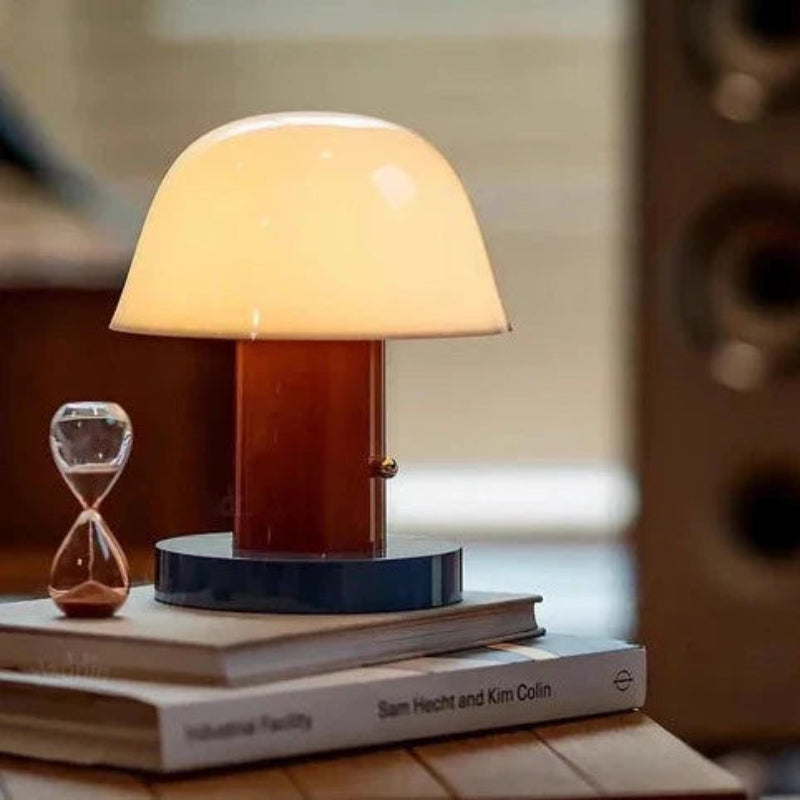 Elegant svampebordlampe til stemningsfuld belysning Bordlamper Tech Butik Rød