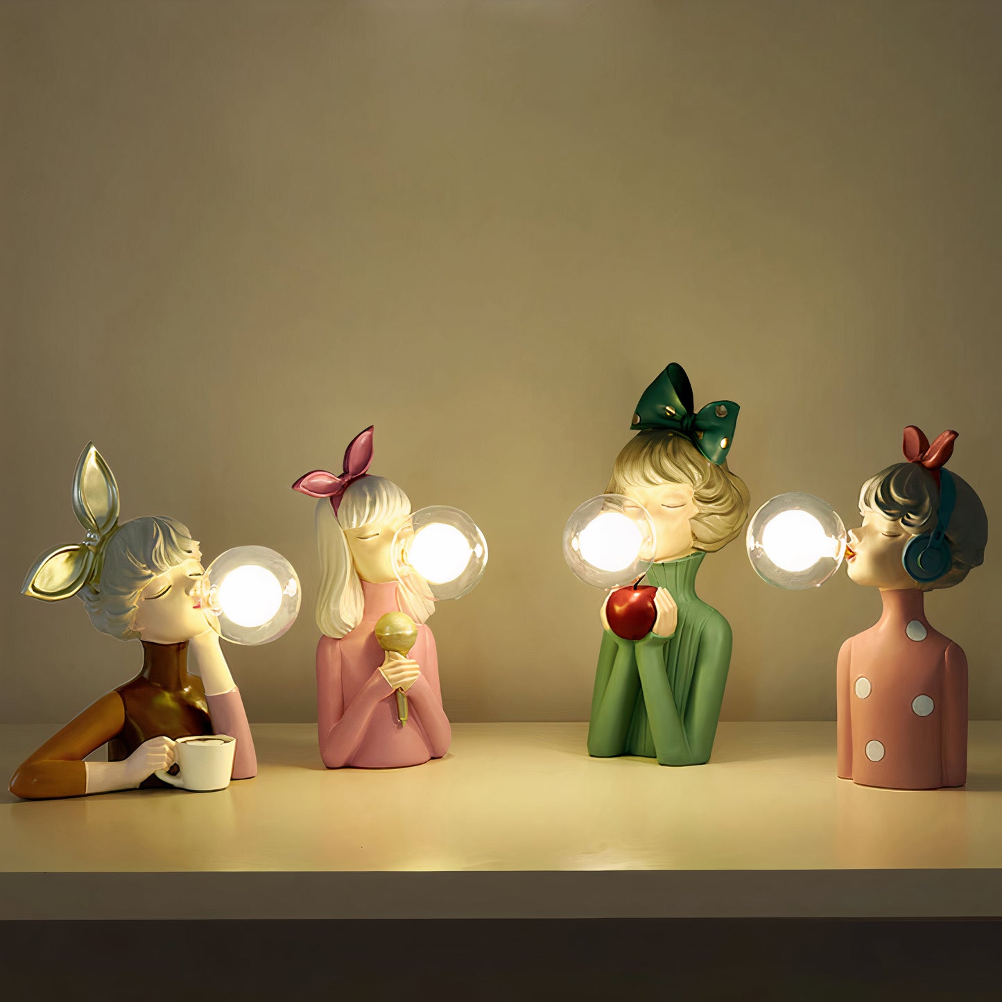 Håndværkersøstre Bordlampe – Håndlavet Elegance til Enhver Indretning table lamp Tech Butik 4 søstre komplet sæt