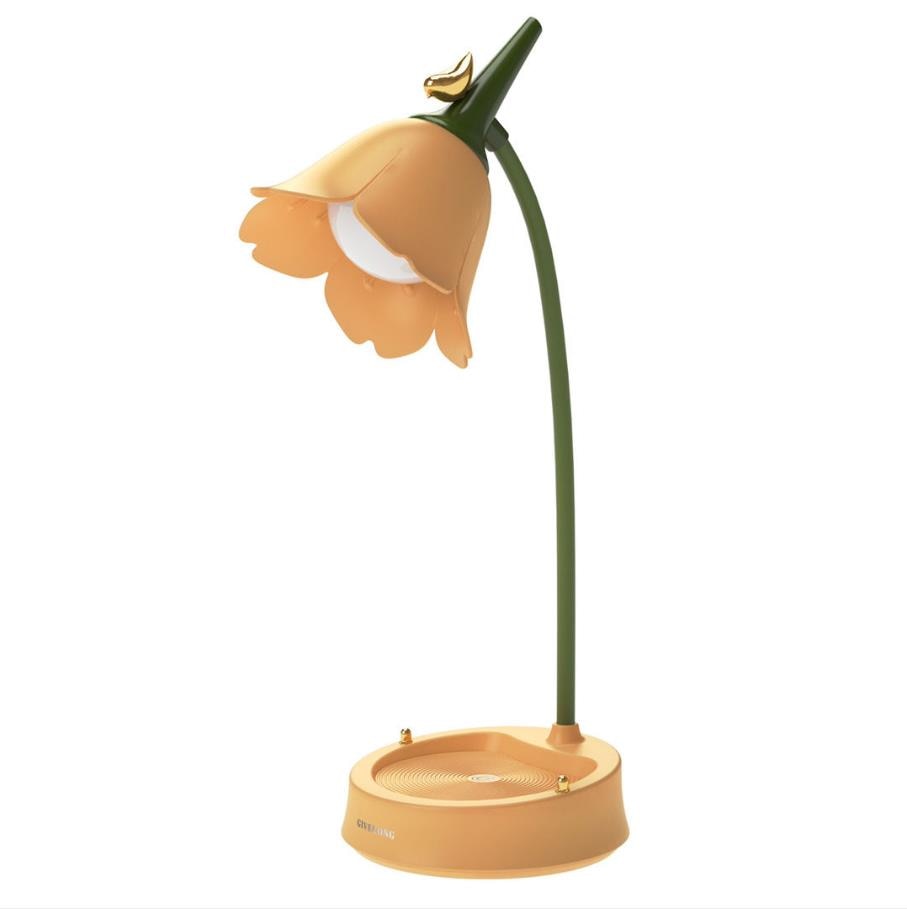 Minimalistisk Blomsterdesign Bordlampe – Legesyg Blomsterformet LED-lampe til Sengebord & Skrivebord Belysning Tech Butik Gul