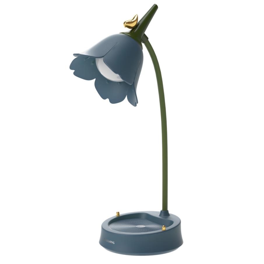 Minimalistisk Blomsterdesign Bordlampe – Legesyg Blomsterformet LED-lampe til Sengebord & Skrivebord Belysning Tech Butik Blå